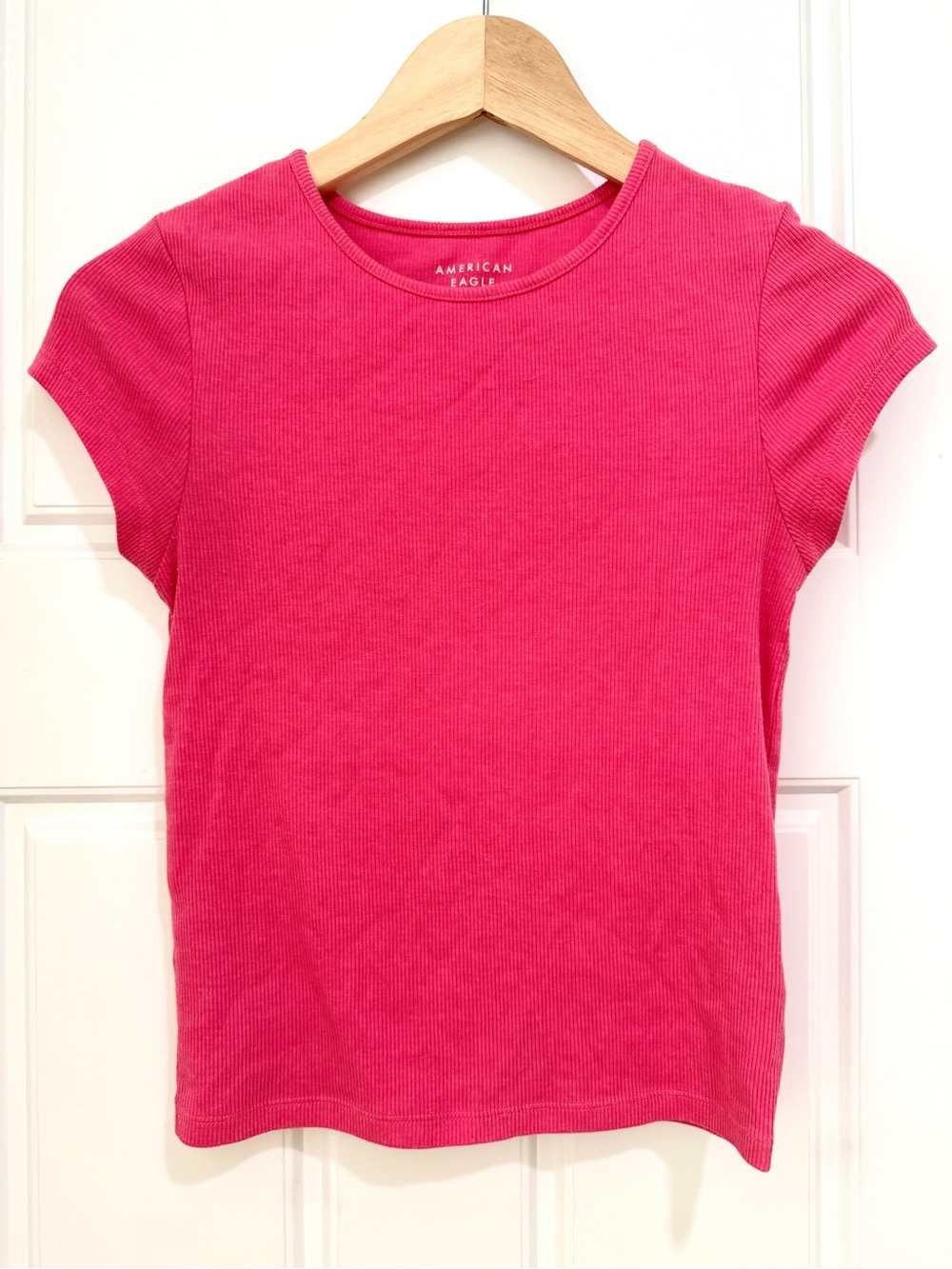 American Eagle Hey Baby Ribbed Tee - Pink